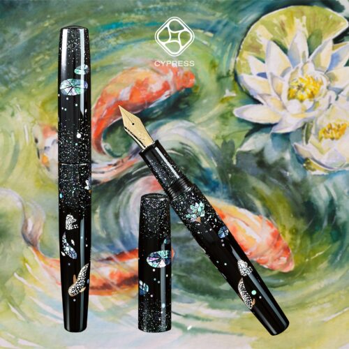 卵殼螺鈿-錦鯉戲蓮